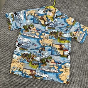 David Carey Originals Shirt Mens‎ Medium Alaskan Cruise Graphic Button Up